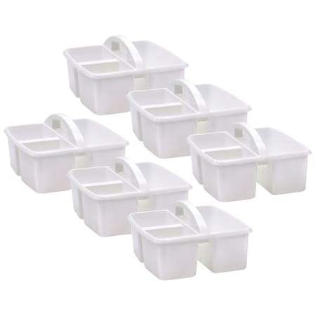 Teacher Created Resources Storage Bin, Plastic, White, 6 PK 20445